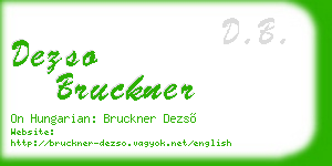 dezso bruckner business card