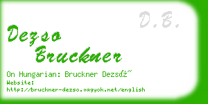 dezso bruckner business card